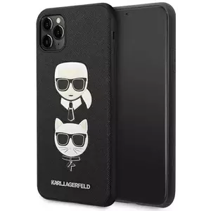 Tok Karl Lagerfeld iPhone 11 Pro Max 6, 5" black hardcase Saffiano Ikonik Karl&Choupette Head (KLHCN65SAKICKCBK) kép