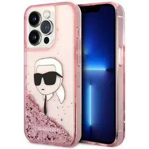 Tok Karl Lagerfeld iPhone 14 Pro 6, 1" pink hardcase Glitter NFT Karl Head (KLHCP14LLNKHCP) kép
