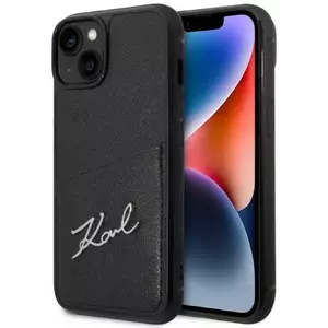 Tok Karl Lagerfeld iPhone 14 Plus 6, 7" hardcase black Signature Logo Cardslot (KLHCP14MCSSK) kép