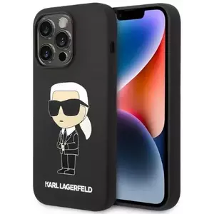 Tok Karl Lagerfeld iPhone 14 Pro 6, 1" hardcase black Silicone NFT Ikonik Magsafe (KLHMP14LSNIKBCK) kép