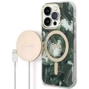Tok Guess Case + Charger Set iPhone 14 Pro 6, 1" green hard case Jungle MagSafe (GUBPP14LHJEACSA) kép
