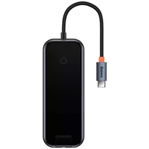 USB Hub Baseus AcmeJoy series Hub 5in1 USB-C to 2xUSB 3.0 + USB 2.0 + USB-C PD + RJ45 (dark grey) kép