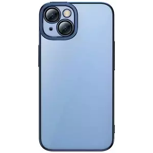 Tok Baseus Glitter Transparent Case and Tempered Glass set for iPhone 14 (blue) kép