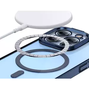 Tok Baseus Glitter Transparent Magnetic Case and Tempered Glass set for iPhone 14 Pro (blue) kép