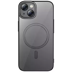 Tok Baseus Glitter Transparent Magnetic Case and Tempered Glass set for iPhone 14 Plus (black) kép