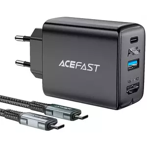 Töltő Wall Charger Acefast A17, 65W GaN + cable USB-C (black) kép