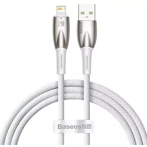 Kábel USB cable for Lightning Baseus Glimmer Series, 2.4A, 1m (White) kép
