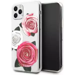 Tok Guess iPhone 11 Pro transparent hardcase Flower Desire Pink & White Rose (GUHCN58ROSTRT) kép