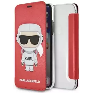 Tok Karl Lagerfeld iPhone X / XS bookcase red Karl Space Cosmonaut (KLFLBKPXKSCORE) kép