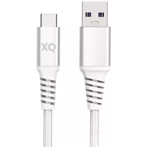 Kábel XQISIT NP Cotton braided USB-C to USB-A 3.0 200cm white (50834) kép