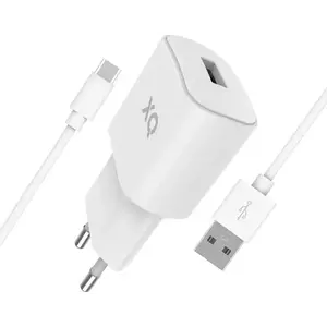 Töltő XQISIT NP Travel Charger Single USB-A 2.4A w. USB- white (50853) kép