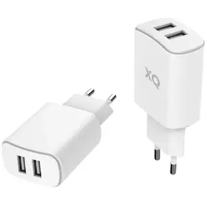 Töltő XQISIT NP Travel Charger Dual USB-A 4.8A white (50855) kép