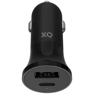 Töltő XQISIT NP Car Charger PD27W Dual USB-A & USB-C black (50935) kép