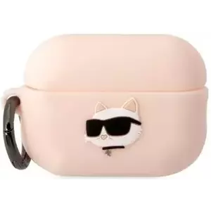 Tok Karl Lagerfeld AirPods Pro 2 cover pink Silicone Choupette Head 3D (KLAP2RUNCHP) kép