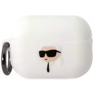Tok Karl Lagerfeld AirPods Pro 2 cover white Silicone Karl Head 3D (KLAP2RUNIKH) kép