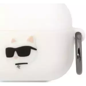 Tok Karl Lagerfeld AirPods Pro cover white Silicone Choupette Head 3D (KLAPRUNCHH) kép