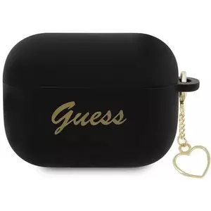 Tok Guess AirPods Pro 2 cover black Silicone Charm Heart Collection (GUAP2LSCHSK) kép