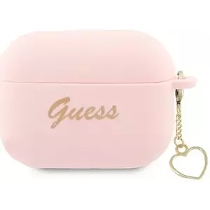 Tok Guess AirPods Pro 2 cover pink Silicone Charm Heart Collection (GUAP2LSCHSP) kép