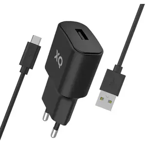 Töltő XQISIT NP Travel Charger Single USB-A 2.4A w. micro USB Black (52033) kép
