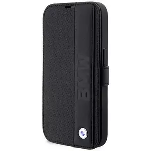 Tok BMW iPhone 14 Pro Max 6, 7" black bookcase Leather Textured&Stripe (BMBKP14X22RDPK) kép