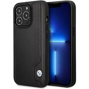 Tok BMW iPhone 14 Pro 6, 1" black hardcase Leather Blue Dots (BMHCP14L22RBDK) kép