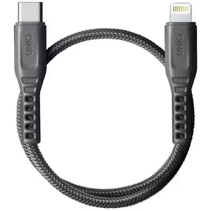 Kábel UNIQ Cable Flex USB-C-Lightning 18W nylon 30cm charcoal grey (UNIQ-FLEX030(CTMFI)-GREY) kép