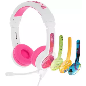 Fejhallgató Wired headphones for kids BuddyPhones School+ pink (630282193024) kép