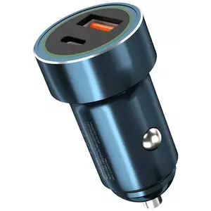 Autó töltő Car charger XO CC32 PD, QC 3.0, USB, USB-C, 20W, blue (6920680875894) kép