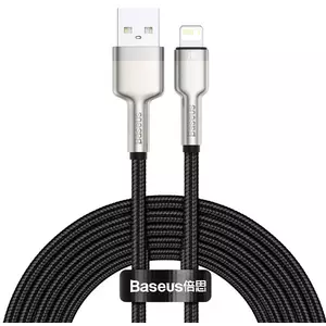 Kábel USB cable for Lightning Baseus Cafule, 2.4A, 2m, black (6953156202283) kép