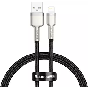Kábel USB cable for Lightning Baseus Cafule, 2.4A, 0, 25m, black (6953156202238) kép