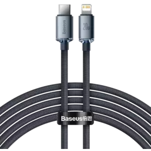 Kábel Baseus Crystal Shine cable USB-C to Lightning, 20W, PD, 2m, black (6932172602772) kép