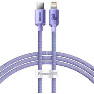 Kábel Baseus Crystal Shine cable USB-C to Lightning, 20W, PD, 1.2m, purple (6932172602765) kép