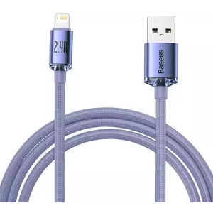 Kábel Baseus Crystal Shine cable USB to Lightning, 2.4A, 2m, purple (6932172602734) kép