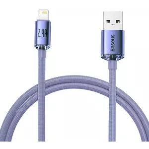 Kábel Baseus Crystal Shine cable USB to Lightning, 2.4A, 1.2m, purple (6932172602703) kép