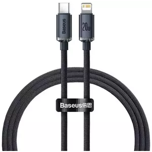 Kábel Baseus Crystal cable USB-C to Lightning, 20W, PD, 1.2m, black (6932172602741) kép