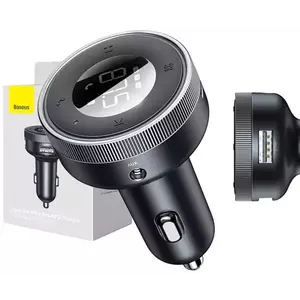Baseus Enjoy Car Wireless MP3 Charger, Bluetooth 5.0, microSD, AUX, black (6953156206816) kép