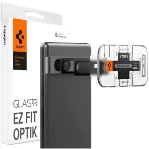 TEMPERED KIJELZŐVÉDŐ FÓLIA Spigen Glass EZ Fit Optik 2 Pack, black - Google Pixel 7a (AGL05970) kép