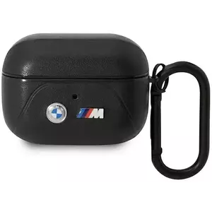 Tok BMW AirPods Pro cover Black Leather Curved Line (BMAP22PVTK) kép