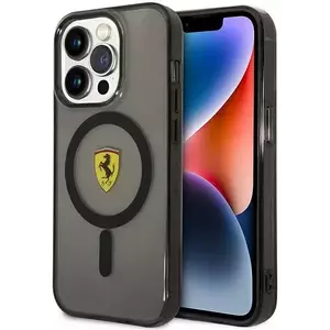 Tok Ferrari iPhone 14 Pro 6, 1" black hardcase Translucent Magsafe (FEHMP14LURKK) kép