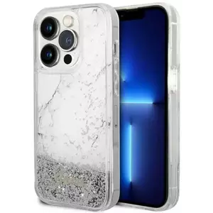 Tok Guess iPhone 14 Pro 6.1" white hardcase Liquid Glitter Marble (GUHCP14LLCSGSGH) kép
