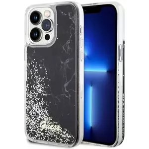 Tok Guess iPhone 14 Pro Max 6.7" black hardcase Liquid Glitter Marble (GUHCP14XLCSGSGK) kép