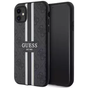 Tok Guess iPhone 11 / XR black hardcase 4G Printed Stripes MagSafe (GUHMN61P4RPSK) kép