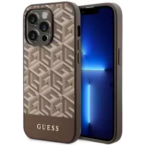 Tok Guess iPhone 14 Pro 6.1" brown hard case GCube Stripes MagSafe (GUHMP14LHGCFSEW) kép