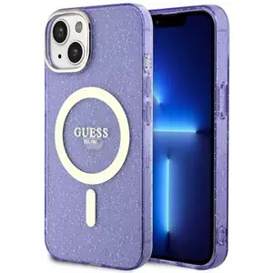 Tok Guess iPhone 14 Plus 6.7" purple hardcase Glitter Gold MagSafe (GUHMP14MHCMCGU) kép