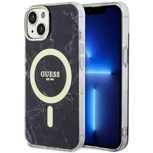 Tok Guess iPhone 14 Plus 6.7" black hardcase Marble MagSafe (GUHMP14MPCUMAK) kép