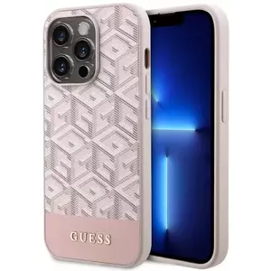 Tok Guess iPhone 14 Pro Max 6, 7" pink hard case GCube Stripes MagSafe (GUHMP14XHGCFSEP) kép
