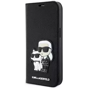 Tok Karl Lagerfeld iPhone 14 6.1" bookcase black Saffiano Karl & Choupette (KLBKP14SSANKCPK) kép