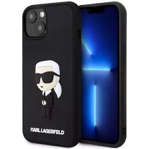 Tok Karl Lagerfeld iPhone 14 6.1" black hardcase Rubber Ikonik 3D (KLHCP14S3DRKINK) kép