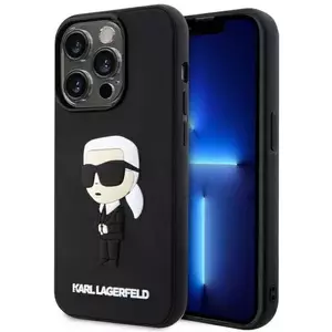Tok Karl Lagerfeld iPhone 14 Pro Max 6.7" black hardcase Rubber Ikonik 3D (KLHCP14X3DRKINK) kép