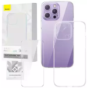 Tok Transparent Case and Tempered Glass set Baseus Corning for iPhone 14 Pro Max (6932172629779) kép